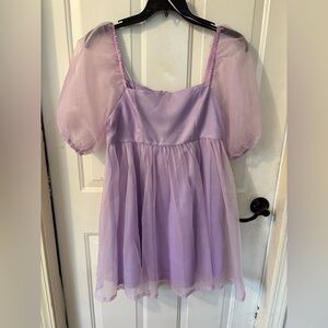 Lavender Puff Sleeve Dress